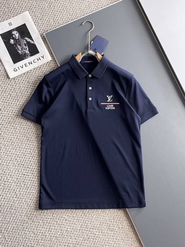 Lv 2025Ss new summer letter logo men's lapel Polo shirt! Classic business men's