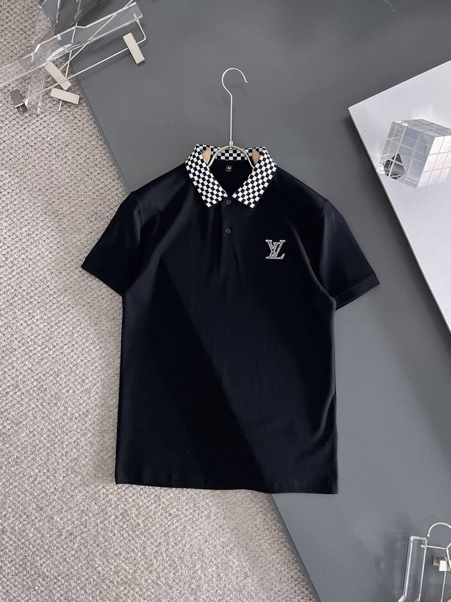 Lv 2025Ss new summer letter logo men's lapel Polo shirt! Classic business men's
