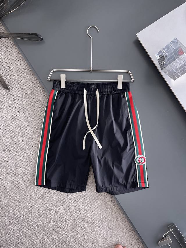Gucci three-label complete 2025 summer new men's casual shorts, high-end custom