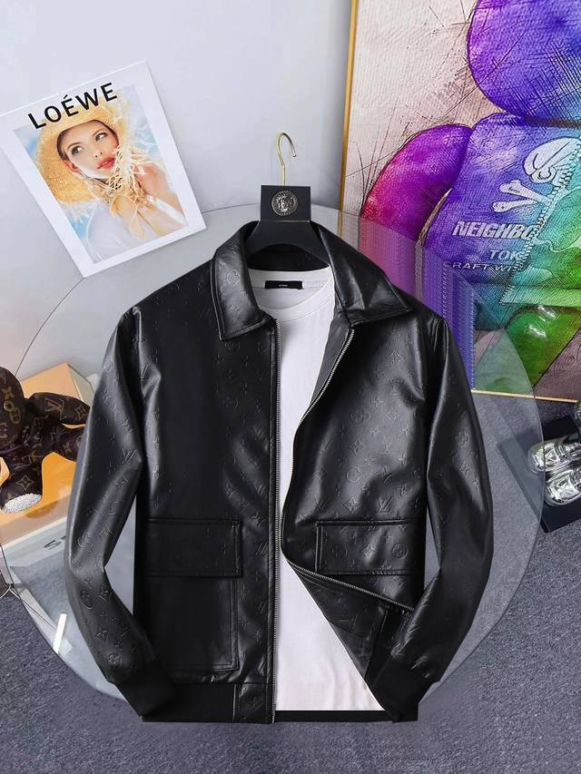 Lv Spring simple leather jacket, noble high-level requirements, high-standard cu