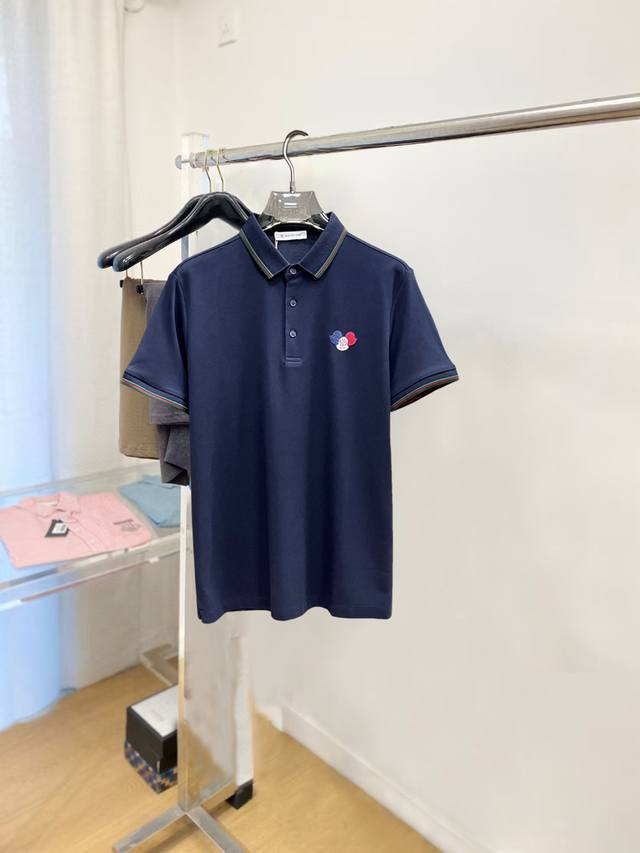 Moncler 2025 summer new men's lapel short-sleeved Polo shirt, custom fabrics are