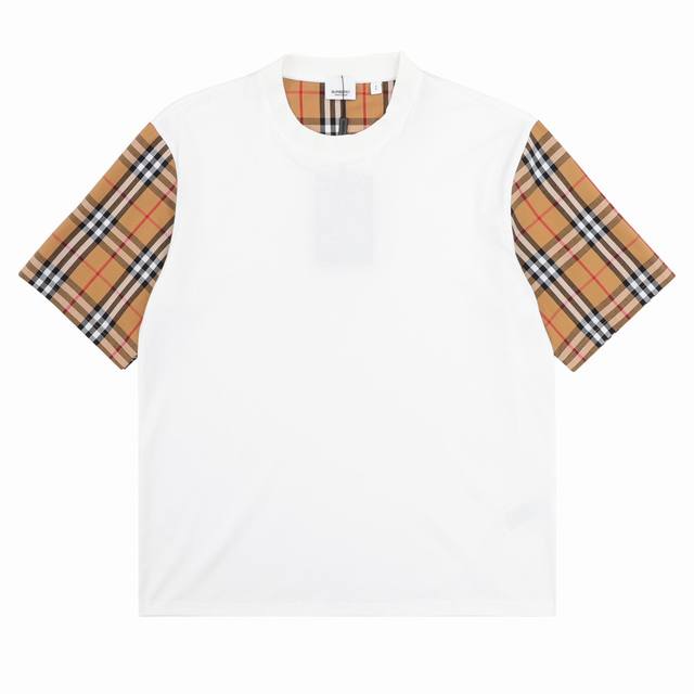 Burberry plaid sleeve short-sleeved T-shirt Size: SL