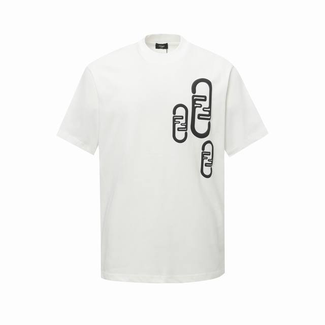 Fendi Fendi's new foaming process printed T-shirt short sleeves Made of high-qua