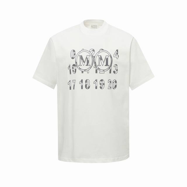 Mm6 Margiela 24Ss alphanumeric printed T-shirt short sleeves Logo logo exquisite