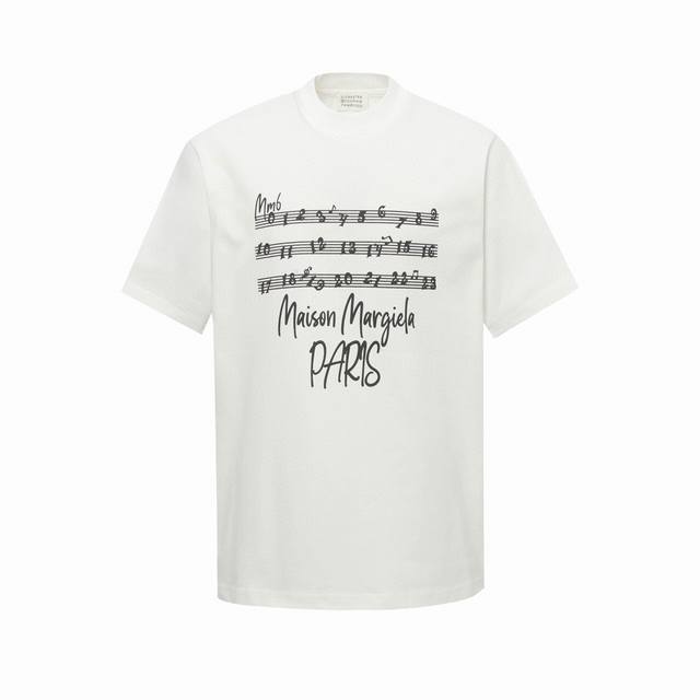 Mm6 Margiela 25Ss musical note alphanumeric printed T-shirt short sleeves The lo