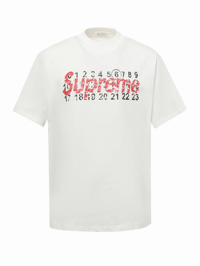 Mm6 Supreme co-branded 25Ss new printed T-shirt short sleeves This double logo p
