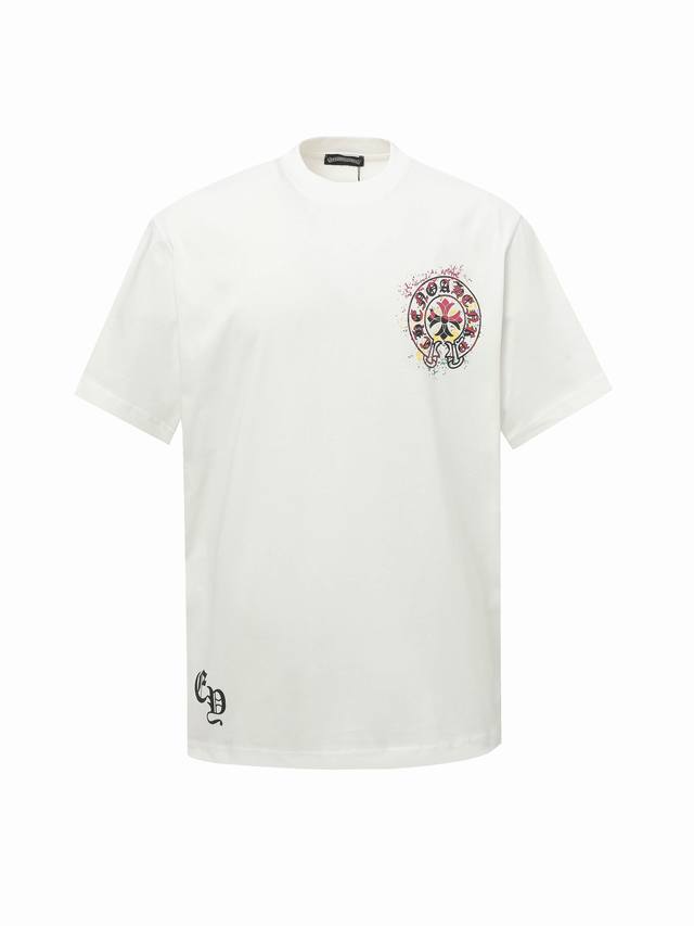 Chrome Hearts Ch inkjet printed short-sleeved T-shirt The fabric is made of 280g