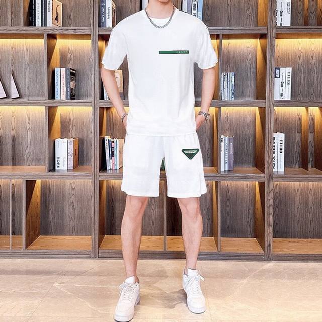 Direct brand Prada Prada 2025 new men's short-sleeved shorts suit! Official webs