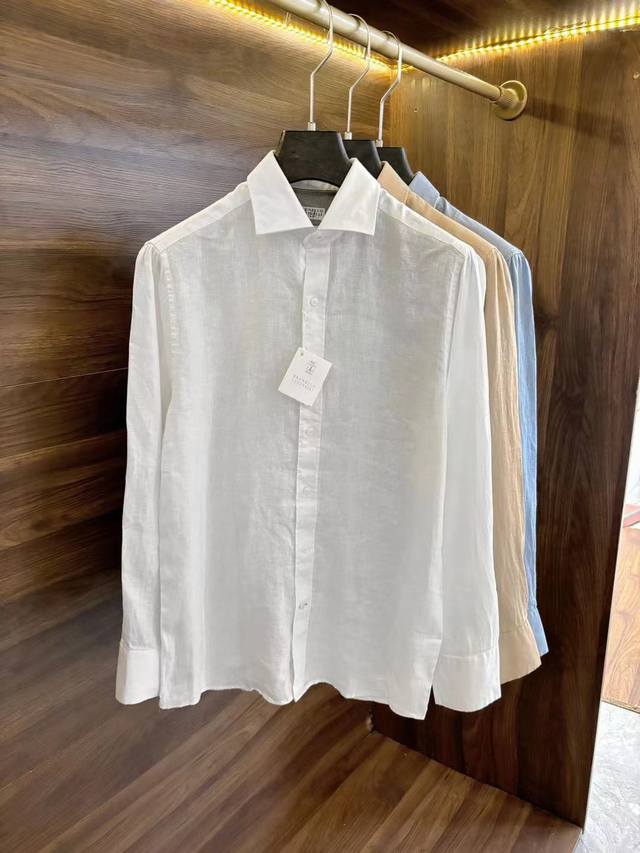 New# Bc Men's high-end linen long-sleeved shirt, top platinum-level product, cla