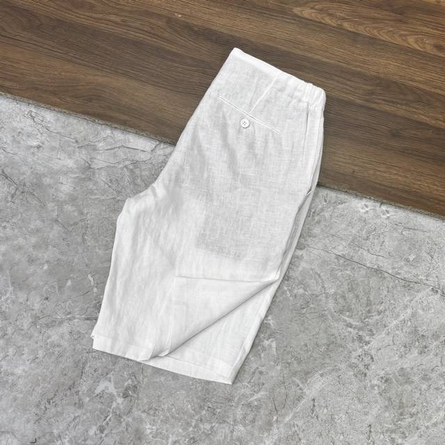 New# Lp Italian old money style 100% linen drawstring simple casual shorts. This