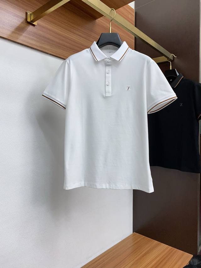 Zegna 2025 new men's lapel short-sleeved Polo shirt Classic business men's shirt