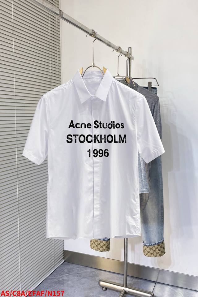N157 As Acne's latest must-have short-sleeved shirt for men, 100% natural cotton