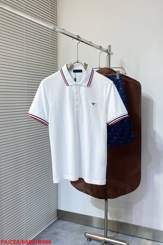 M966 Pa Prada 2025 summer new model first release latest lapel Polo short sleeve