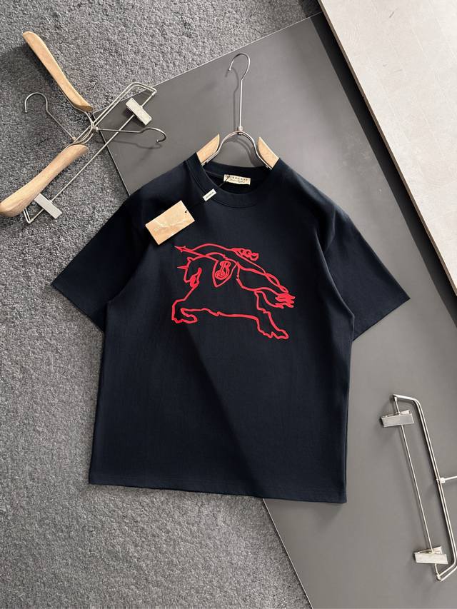 Burberry 2025Ss spring and summer latest round neck fashion short-sleeved T-shir