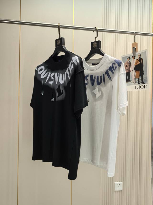 Lv Donkey brand. 2025 Spring and Summer new fashion round neck short sleeve high