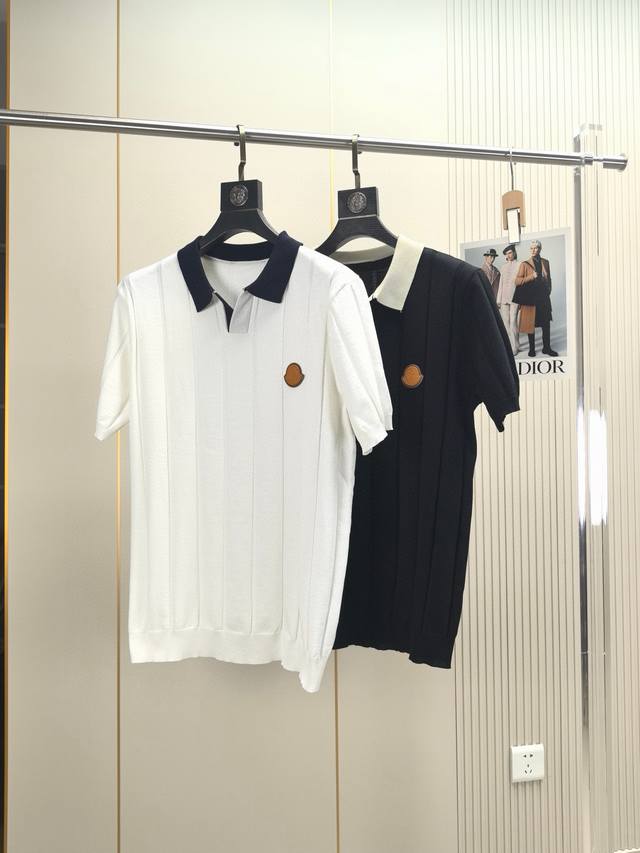 Moncler. 2025 Spring and Summer New Men's Lapel Short Sleeve T-shirt Made of com