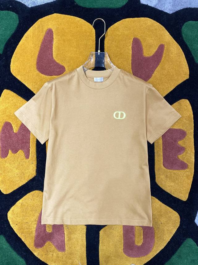 Dio* 2025Ss Spring and Summer new cotton round neck short-sleeved T-shirt with h