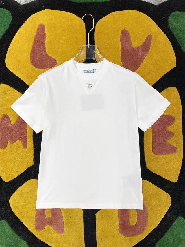 Lv 2025Ss Spring and Summer new cotton round neck short-sleeved T-shirt chest an