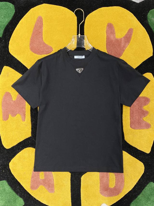 Prd 2025Ss Spring and Summer new cotton round neck short-sleeved T-shirt with tr