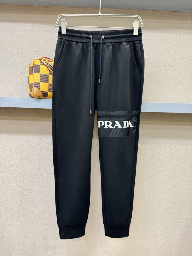 Prada 2025 new hot-selling casual pants, made of European imported fabrics, soft