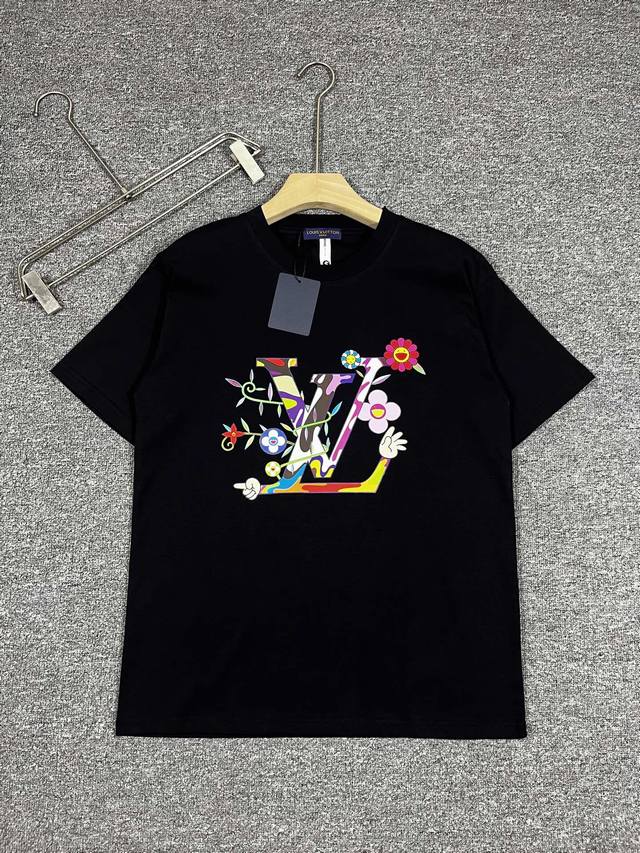 Lv short-sleeved series Season: 2025 Spring and Summer Color: Black White Size: