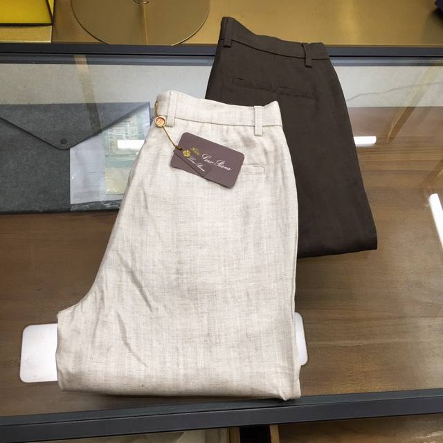 New counter product Lp 25 Spring and Summer new Loro Pi*Na natural linen trouser