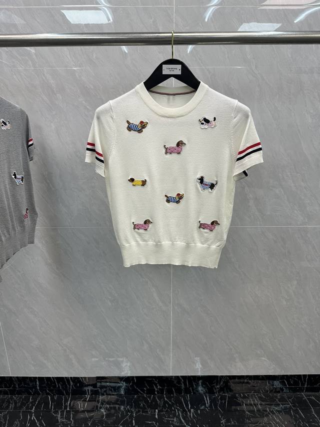 New Thom Browne sweet and spicy style three-dimensional embroidered puppy knitte