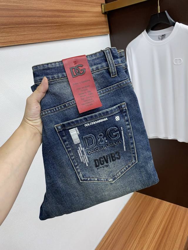 Dg 2025Ss Spring and Summer new slim fit straight jeans perfect washing process