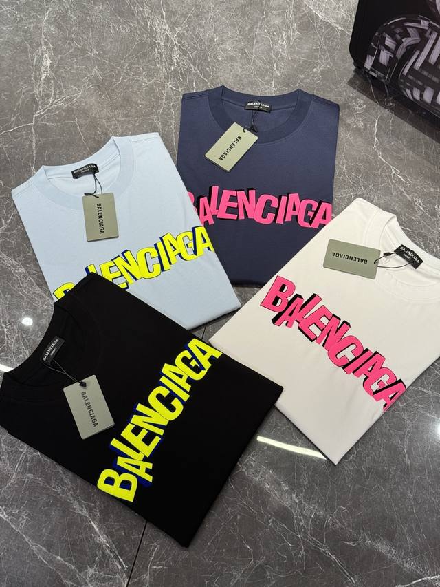Balenciag* Paris* 25Ss new T-shirt. Recommended for both men and women! 230G pur