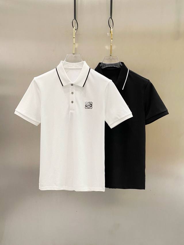 Loewe 2025Ss summer new Logo men's lapel Polo shirt lapel T-shirt classic busine