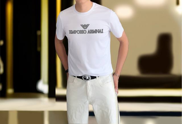 Armani 2025 Spring European Counter New Top Original Fashion Casual Half-Sleeve