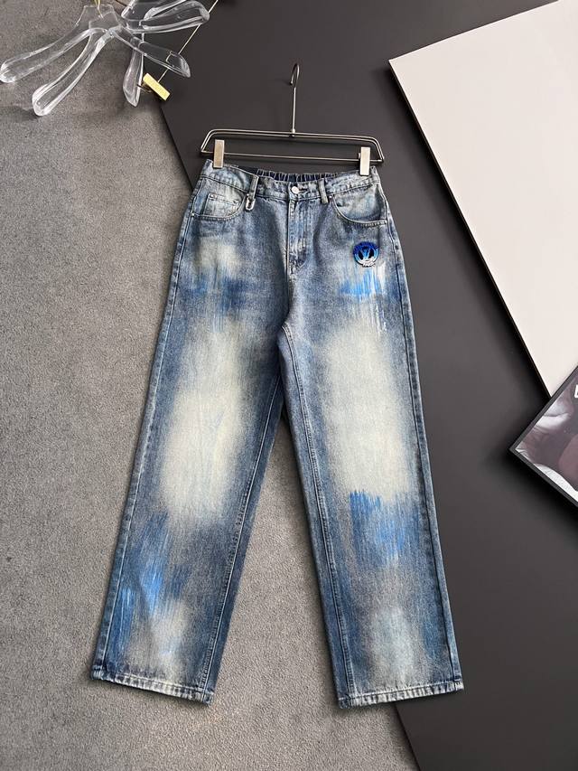 Quality Yuandan 1V* 25Ss New Blue Denim Cotton Jeans This model shows innovative