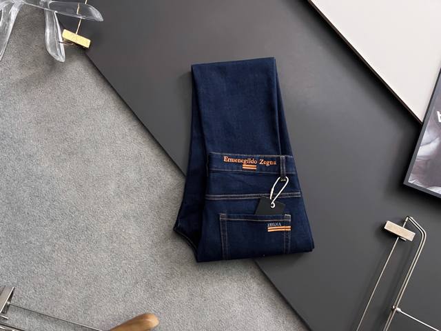 Zegn*, heavy washed casual jeans, imported original washed stretch fabric, comfo