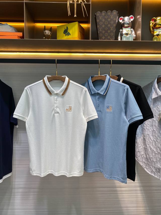 A26-Lw25Ss Spring and summer new mesh beaded cotton lapel short tee, men's contr