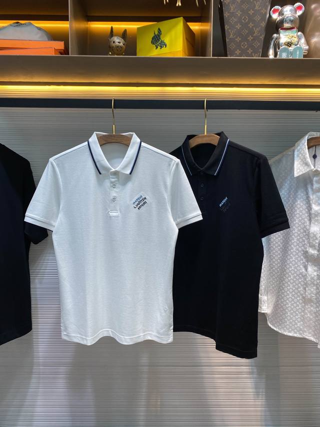 A26-1V25Ss Spring and summer new mesh beaded cotton fashionable lapel short tee,