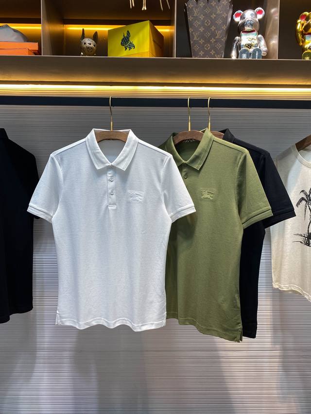 A26-Bu25Ss Spring and summer new mesh beaded cotton lapel short tee, men's class
