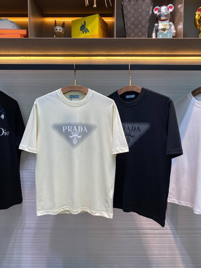 B23-Pra25Ss Spring and summer new knitted cotton basic round neck short Tee, the