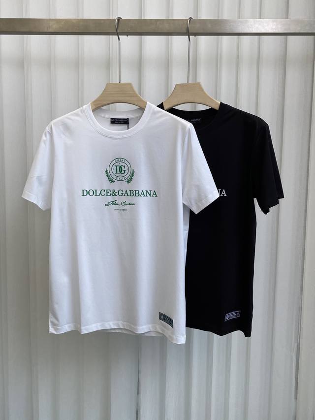 Dolce&Gabbana 25 Spring/Summer new printed logo short-sleeved T-shirt, with prin