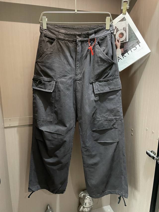 Prad dark grey overalls, large pockets + drawstring design, cool and practical.