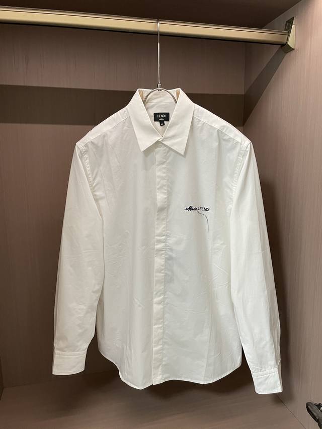 Fendi long-sleeved shirt, simple and classic style, exquisite embroidery on the
