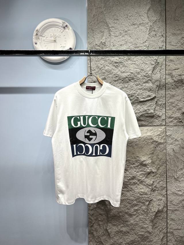 Gu*Ci G's latest 2025Ss printed letter short-sleeved T-shirt is customized with