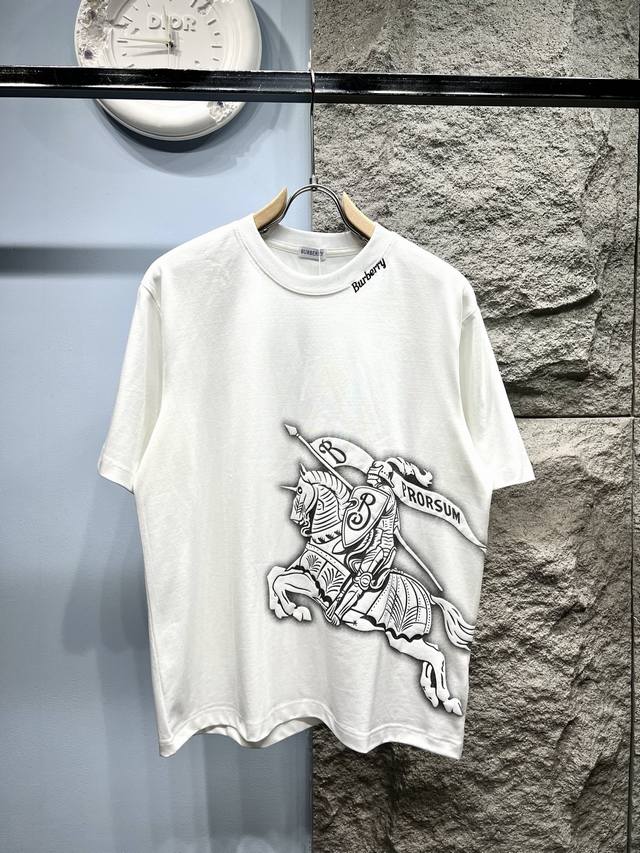 Bbr Ba*Li 2025Ss latest War Horse series short-sleeved T-shirt 280G customized p