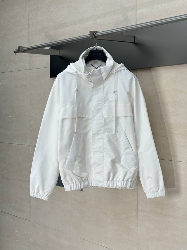 Lv* Louis 25 new letter badge stitching jacquard hooded jacket Size: SML Xl