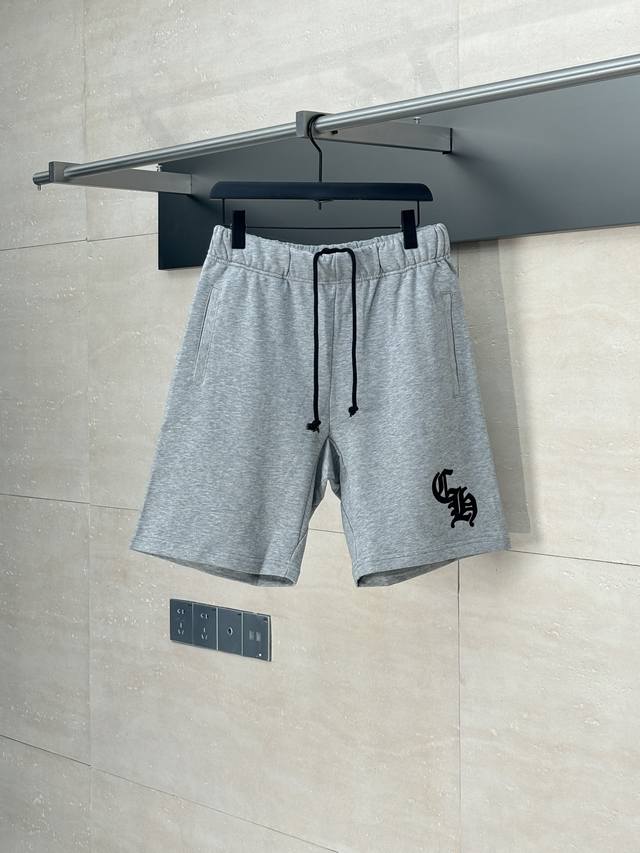 Come Hearts* Chrome Hearts 25 new style grey shorts with Sanskrit logo Custom dy