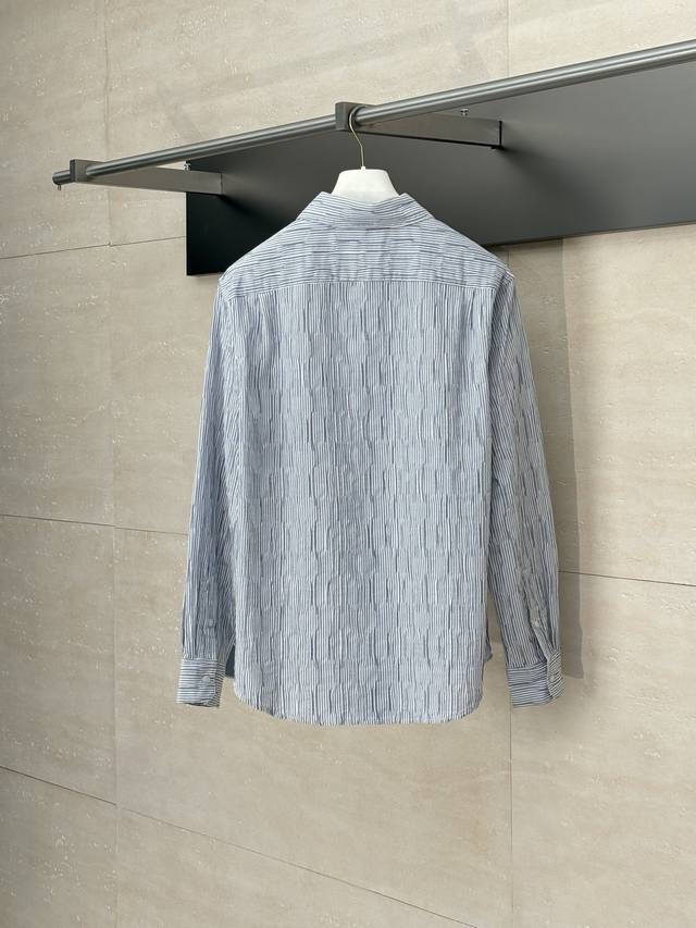 Loewe* Loewe 25 new striped wave texture long-sleeved shirt Made of triple golde