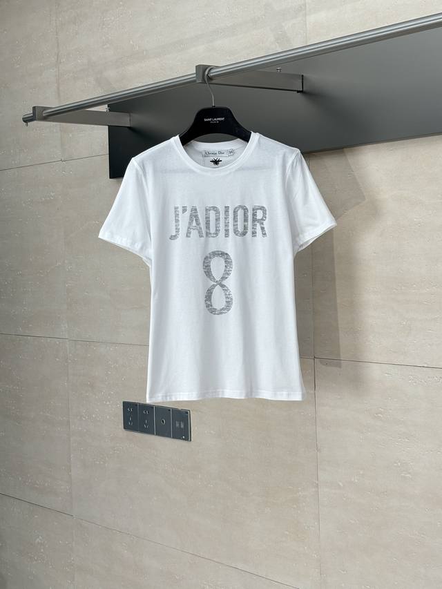 Dio* Dior 25Ss new classic 8 letters printed round neck short-sleeved T-shirt Cu