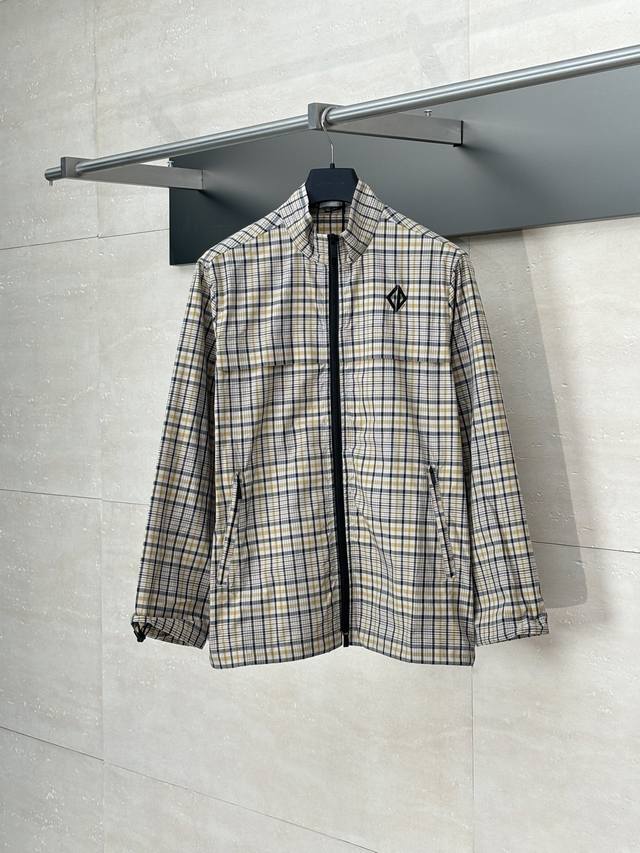Dio* Dior 25Fw new Diamond check zipper casual jacket Size: SML Xl