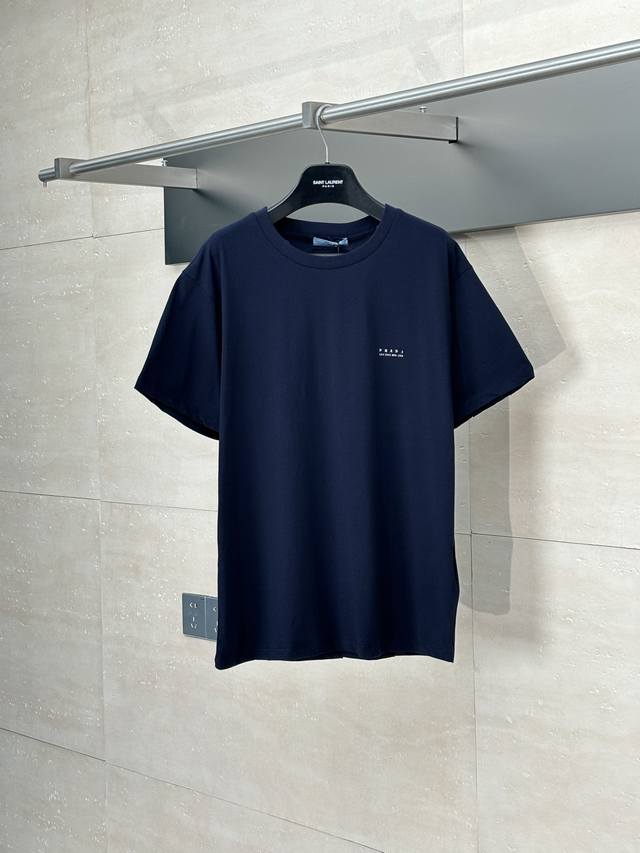 Prada* Prada 25Ss new distressed logo printed short sleeves The fabric is made o