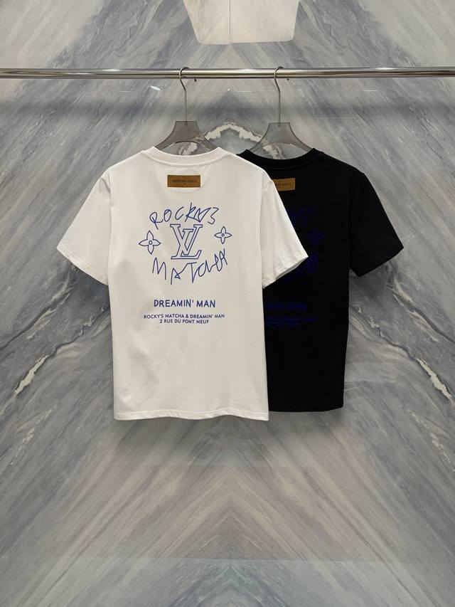 25 Spring and Summer New Couple Same Style 1V Printed Logo Round Neck Cotton Sho