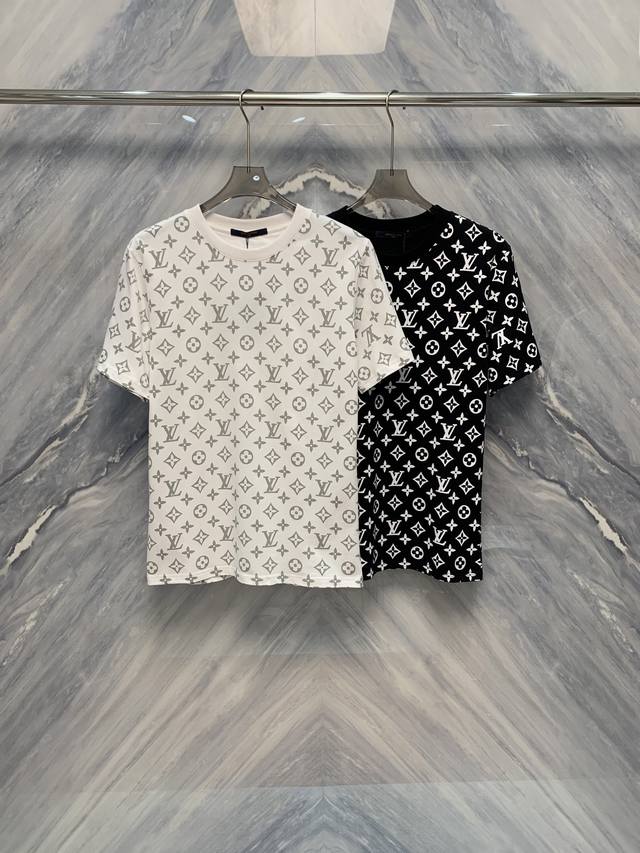 25 Spring and Summer New Product Breaking 1V Round Neck Monogram Print Full Logo